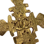 Chanel Vintage Oversized Abstract Cross Totem Brooch
