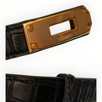 Hermès Kelly 18 Belt – Noir Matte Alligator with Gold Hardware