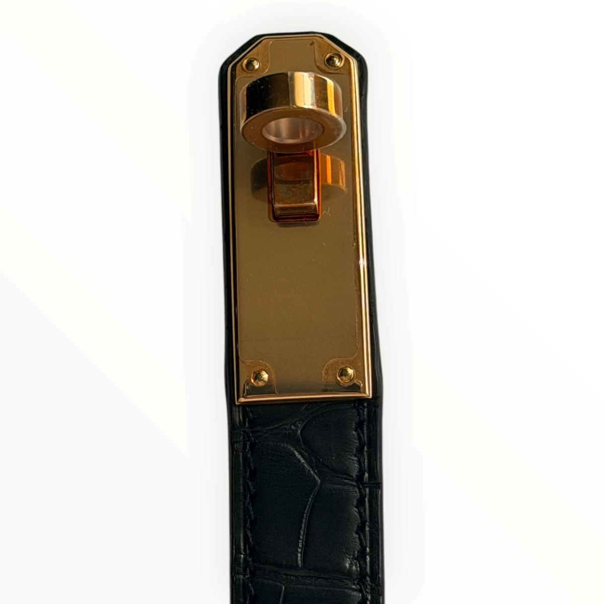Hermès Kelly 18 Belt – Noir Matte Alligator with Gold Hardware