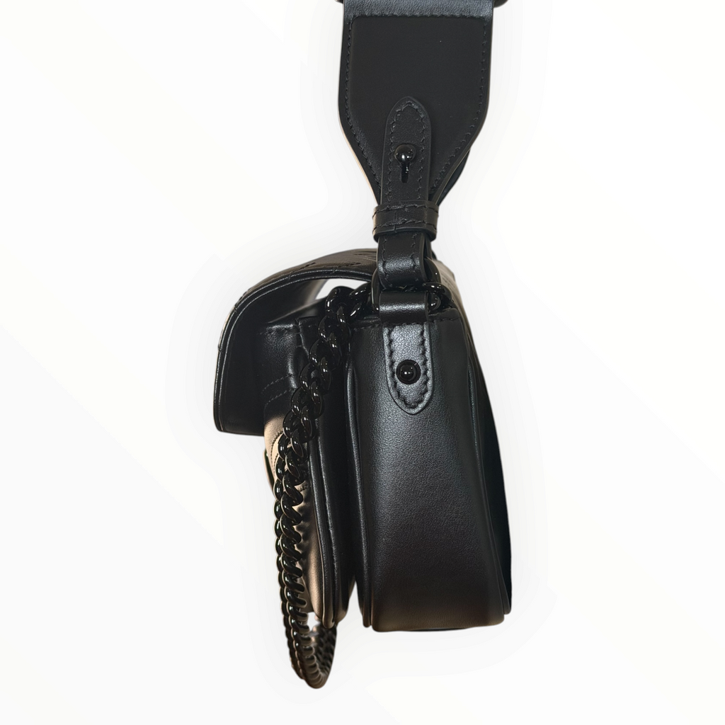 Gucci GG Marmont Monochrome Matelassé Black Leather Flap Bag