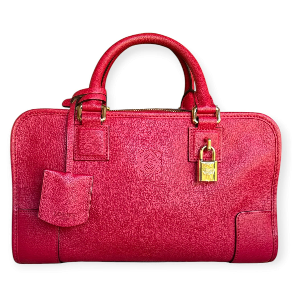 Vintage Loewe Amazona 28 Red Leather Top Handle Bag