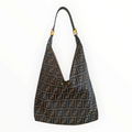 Fendi Vintage Zucca Jacquard Double-Zip Hobo Bag