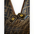 Fendi Vintage Zucca Jacquard Double-Zip Hobo Bag