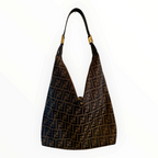Fendi Vintage Zucca Jacquard Double-Zip Hobo Bag