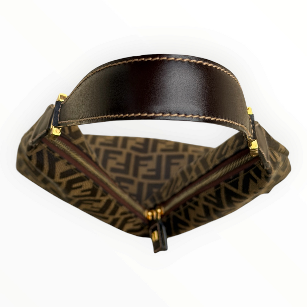 Fendi Vintage Zucca Jacquard Double-Zip Hobo Bag
