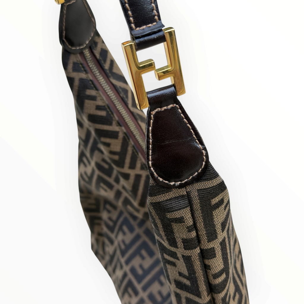 Fendi Vintage Zucca Jacquard Double-Zip Hobo Bag