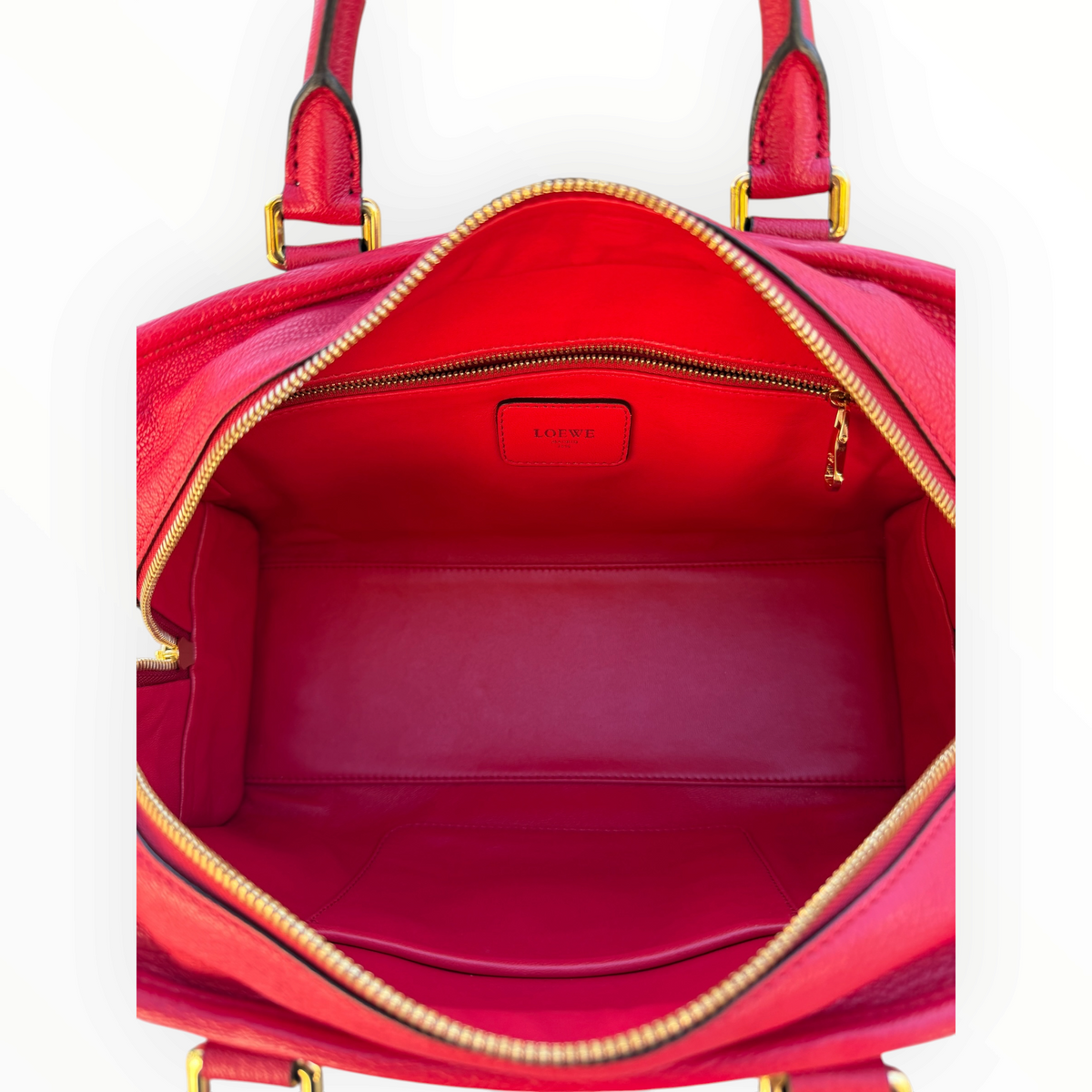 Vintage Loewe Amazona 28 Red Leather Top Handle Bag