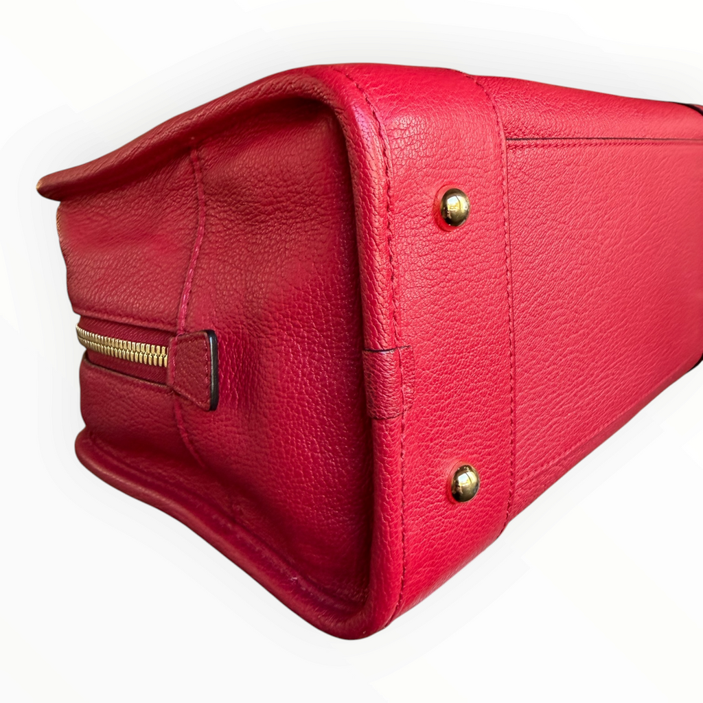 Vintage Loewe Amazona 28 Red Leather Top Handle Bag