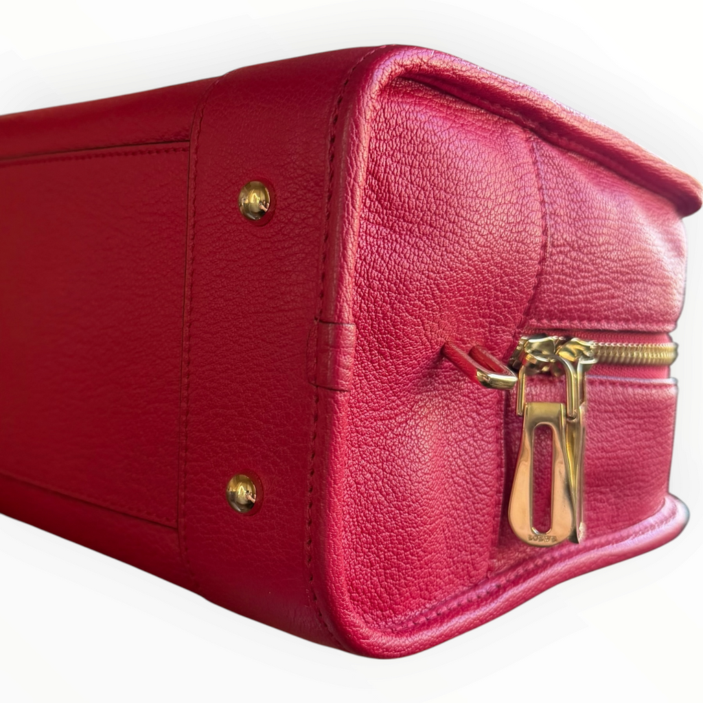 Vintage Loewe Amazona 28 Red Leather Top Handle Bag