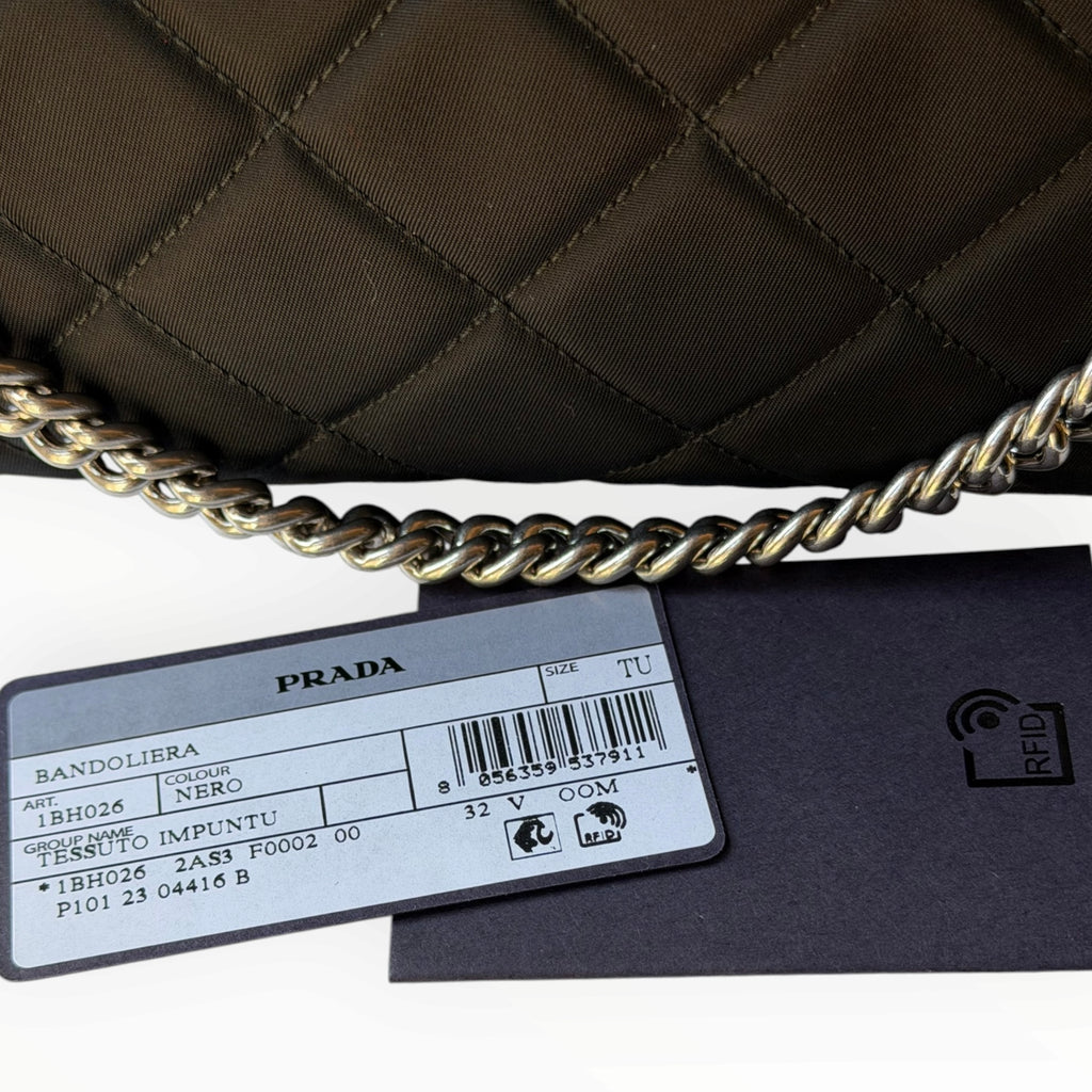 Prada Tessuto Impuntu Quilted Nylon Chain Bag