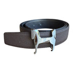 Hermès Panache Belt with Brushed Palladium Buckle and Reversible Strap