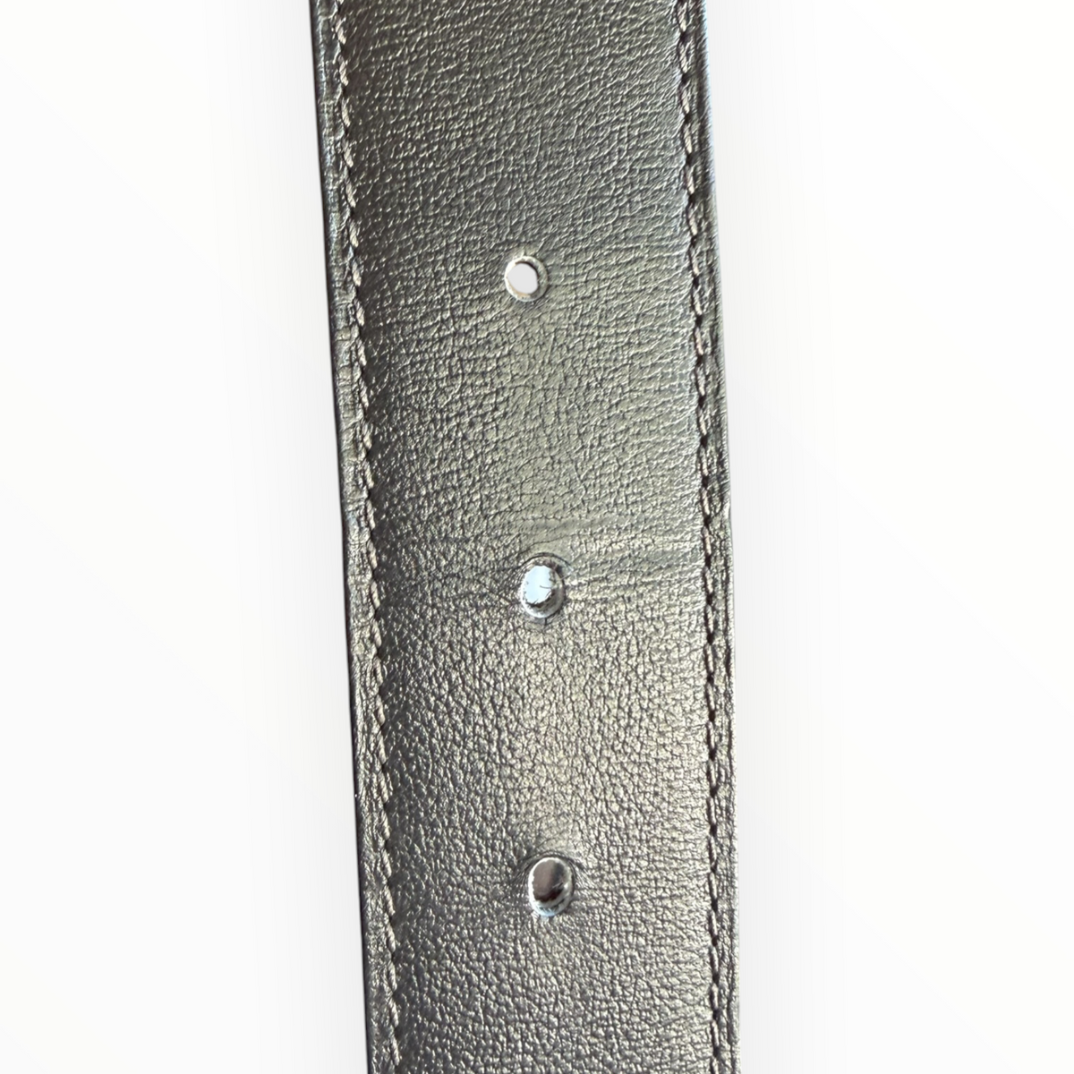 Hermès Panache Belt with Brushed Palladium Buckle and Reversible Strap