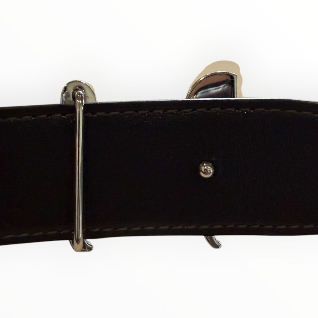 Hermès Panache Belt with Brushed Palladium Buckle and Reversible Strap