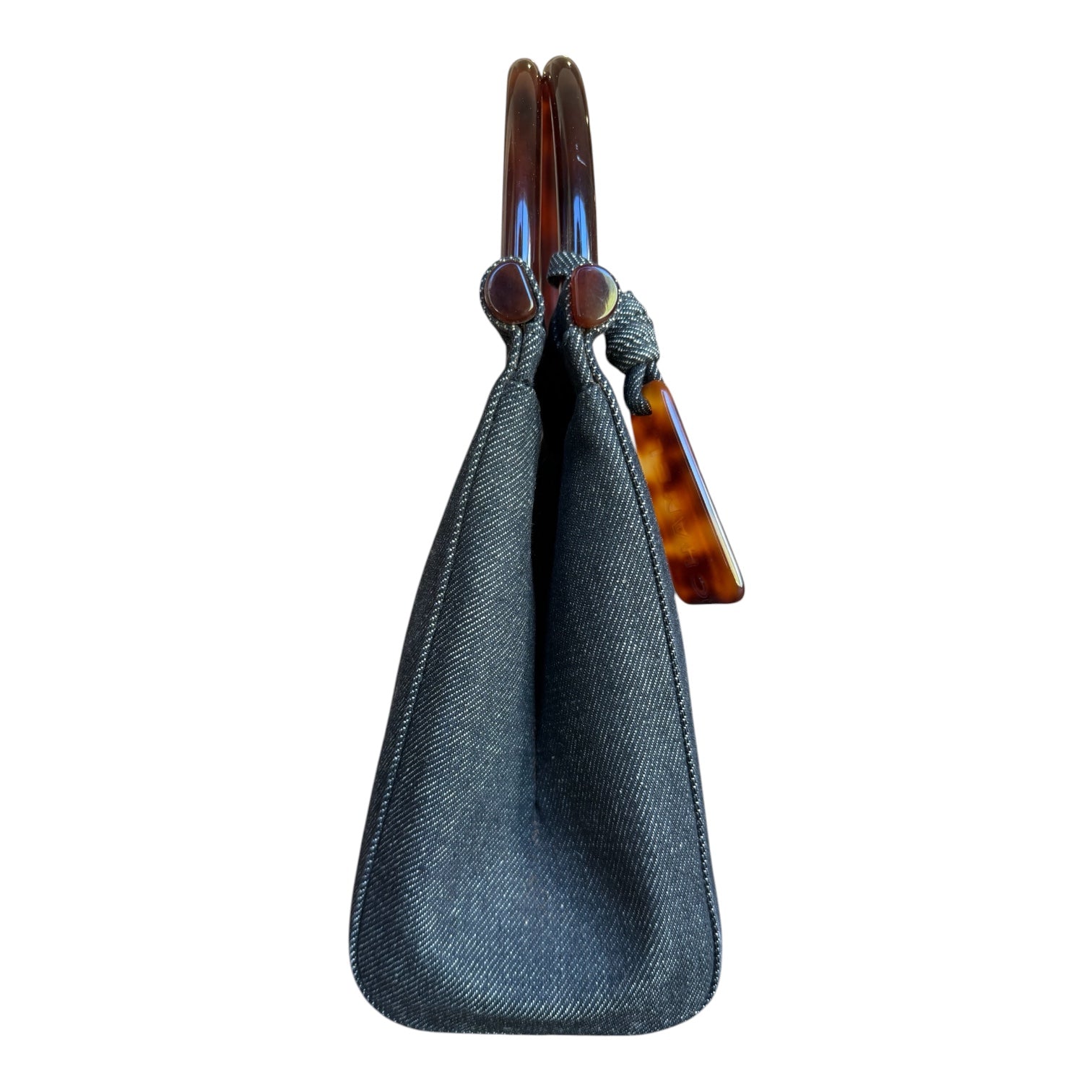 Chanel Vintage Denim & Tortoise Top Handle