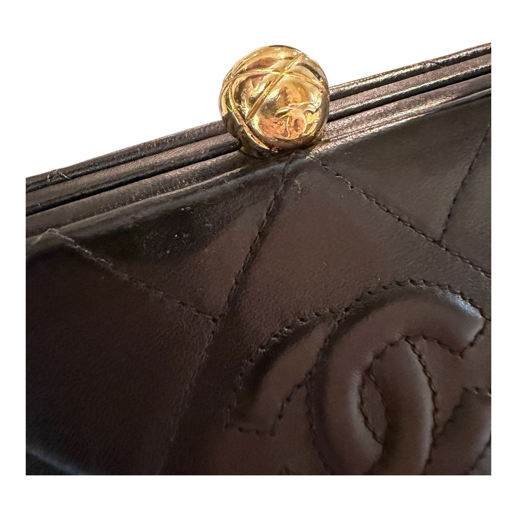 Vintage Lambskin Quilted Kisslock Top Handle