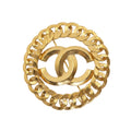 Vintage CC Round Chain Brooch 1996