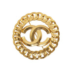 Vintage CC Round Chain Brooch 1996