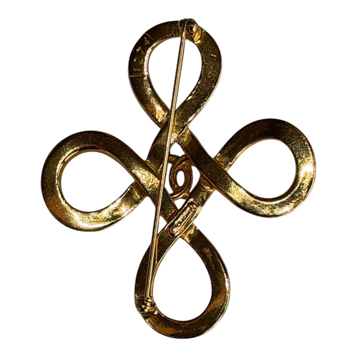 Chanel 1980's Vintage CC Infinity Clover Brooch
