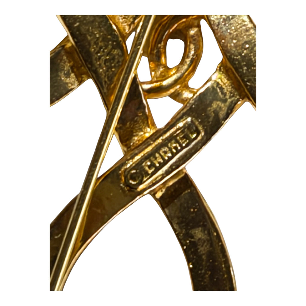 Chanel 1980's Vintage CC Infinity Clover Brooch