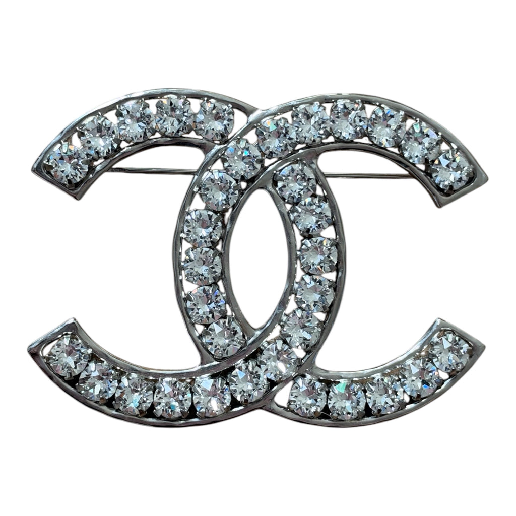 Chanel 23A Large CC Crystal Brooch