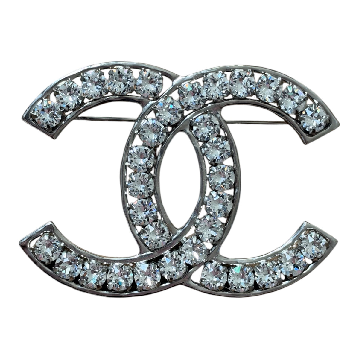 Chanel 23A Large CC Crystal Brooch