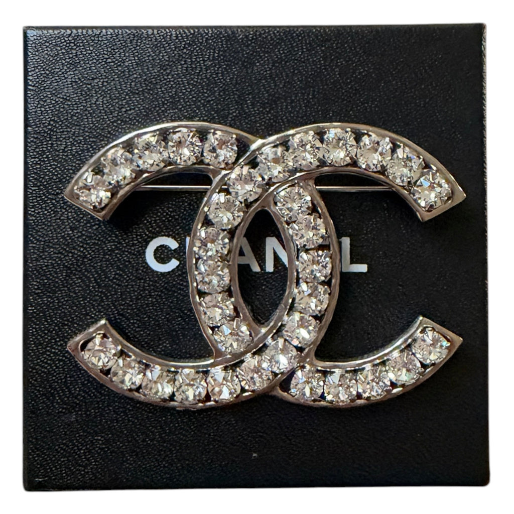 Chanel 23A Large CC Crystal Brooch