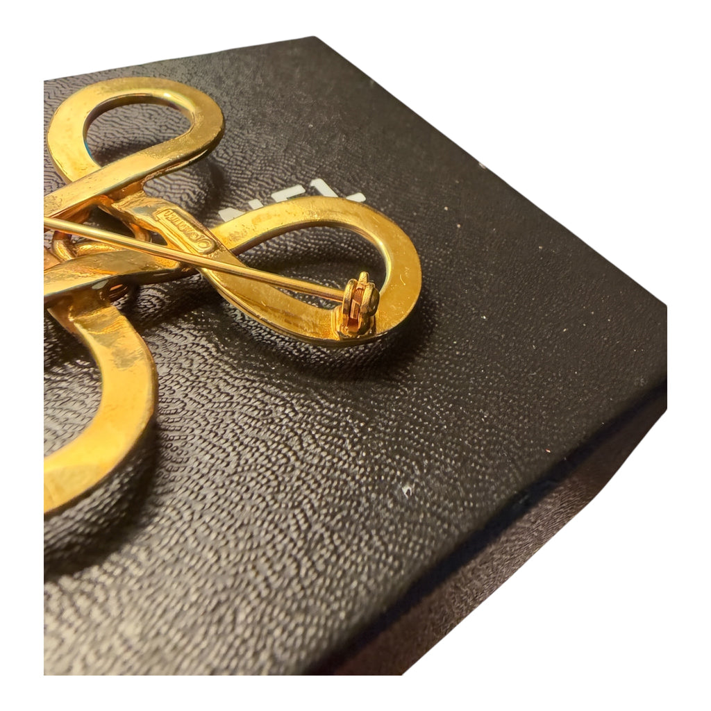 Chanel 1980's Vintage CC Infinity Clover Brooch