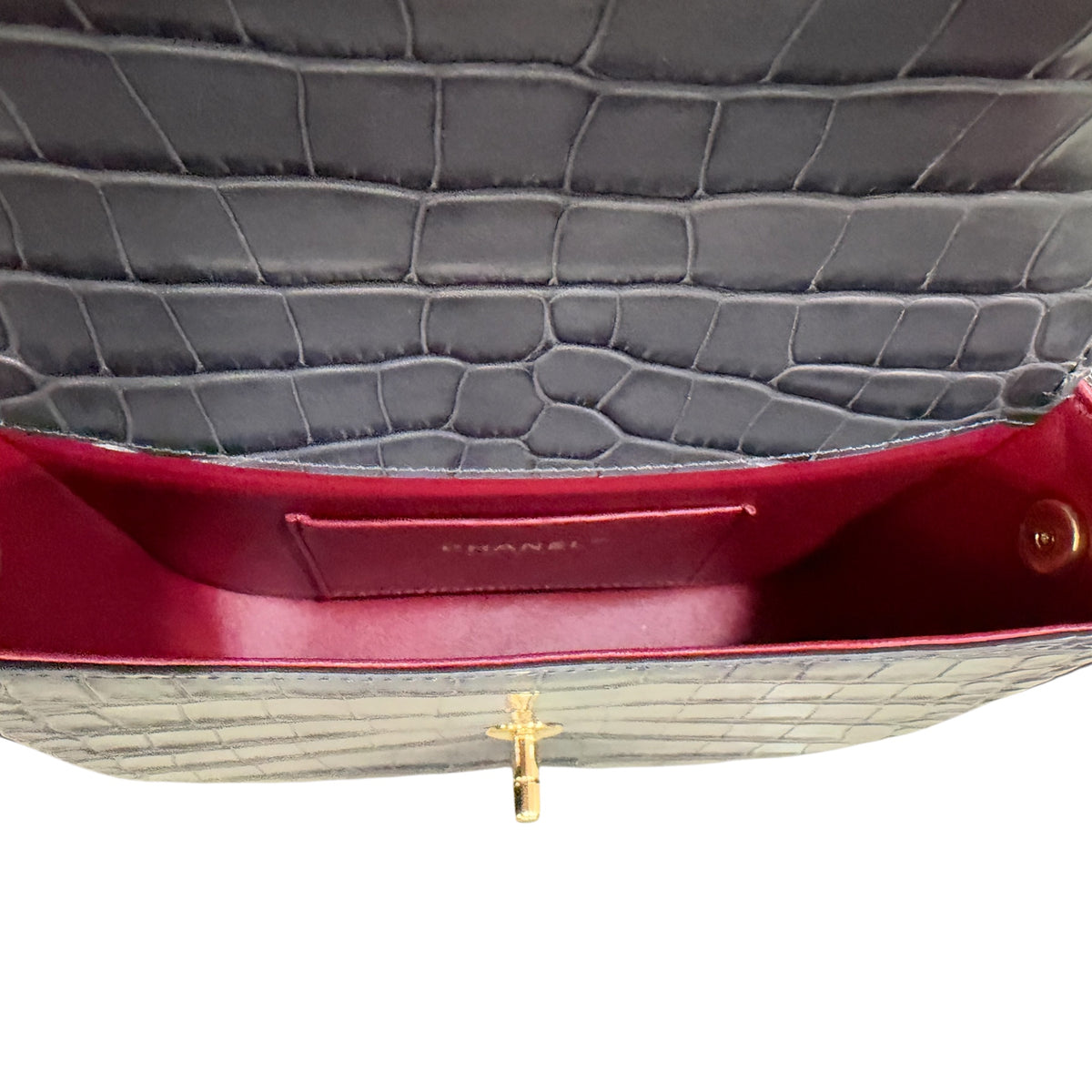Chanel 2026 Metiers d'Art Croc Embossed Turn Around Mini Flap NIB