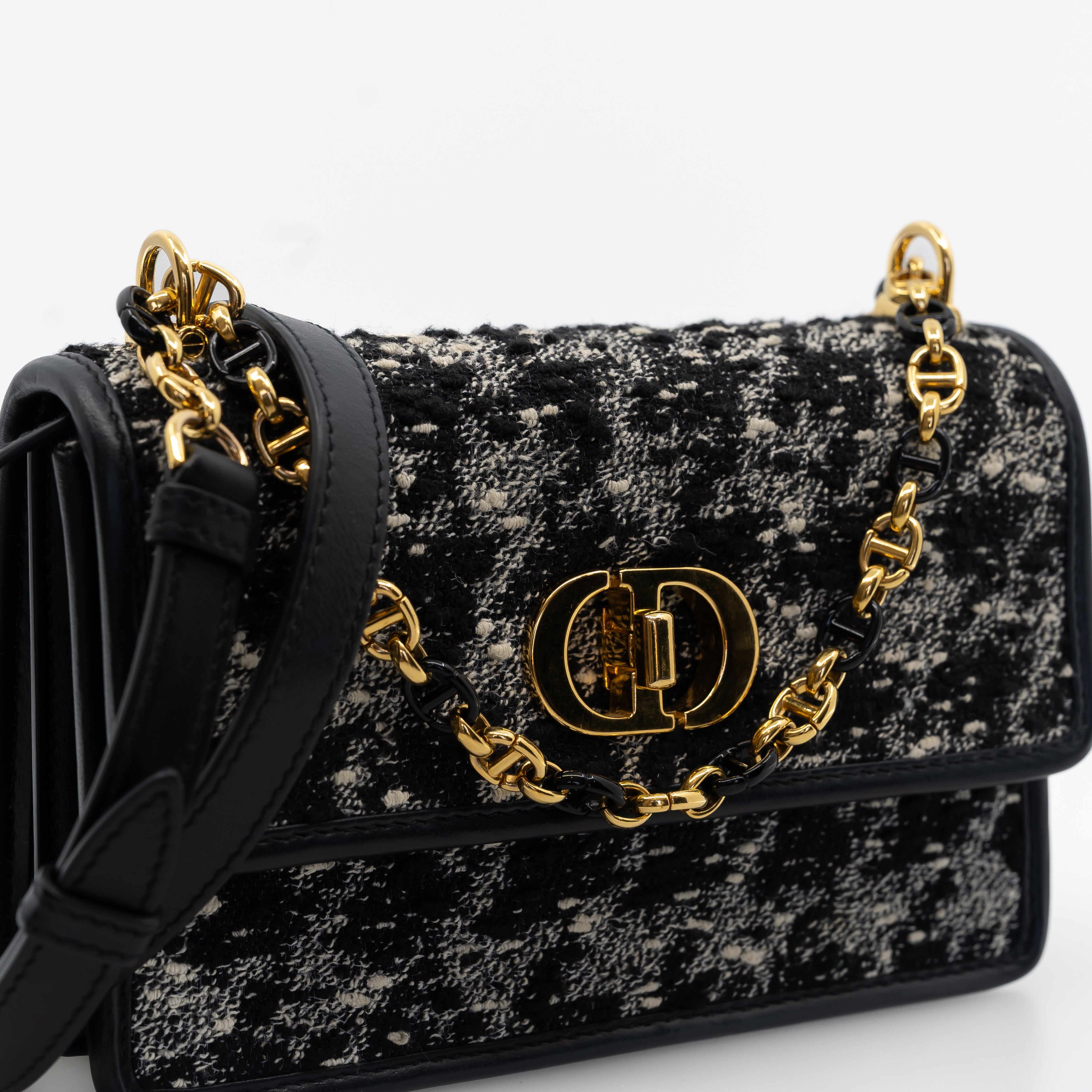 Medium Dior Caro Tweed Shoulder Bag