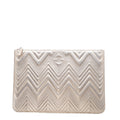 Chanel Medium Chevron O Case Clutch Champagne Gold