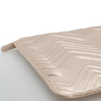 Chanel Medium Chevron O Case Clutch Champagne Gold