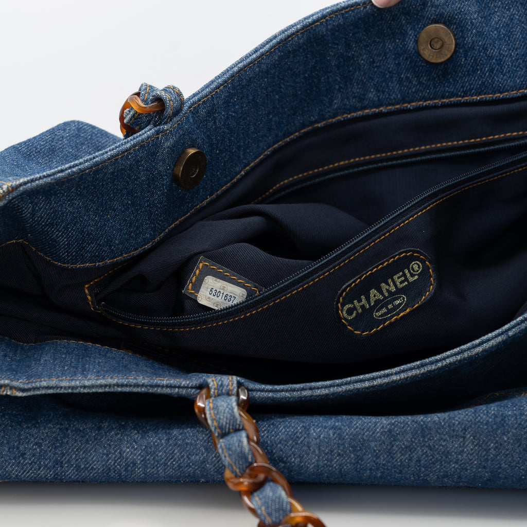 Vintage Denim Tortoise Timeless CC Tote