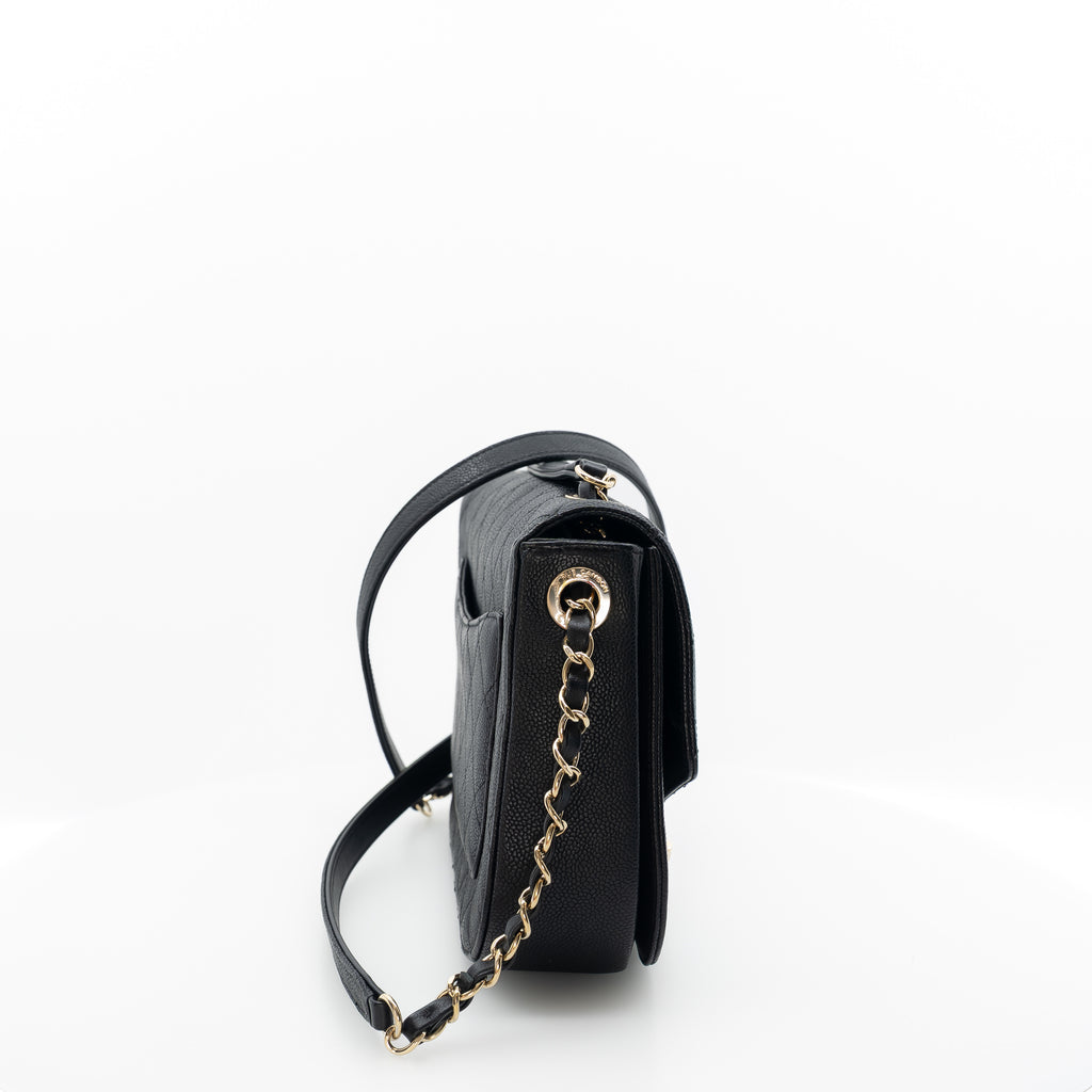 Chanel Coco Cuba Medium Black Caviar Leather Cross Body