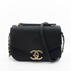 Chanel Coco Cuba Medium Black Caviar Leather Cross Body