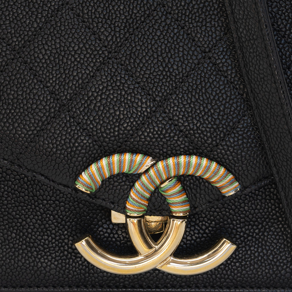 Chanel Coco Cuba Medium Black Caviar Leather Cross Body