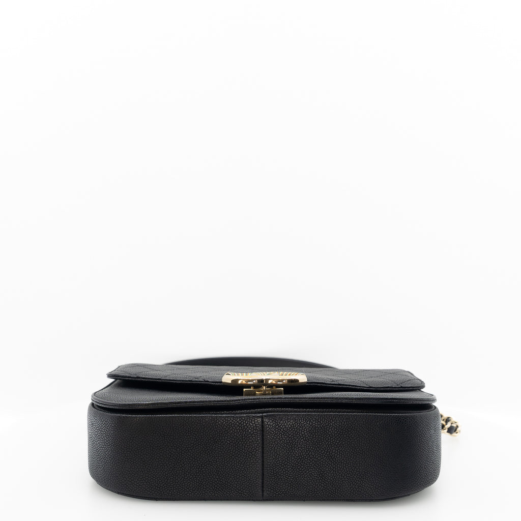 Chanel Coco Cuba Medium Black Caviar Leather Cross Body