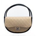 Hula Hoop Shoulder Bag Nude & Black Lambskin