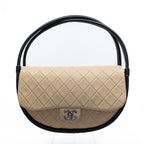 Hula Hoop Shoulder Bag Nude & Black Lambskin