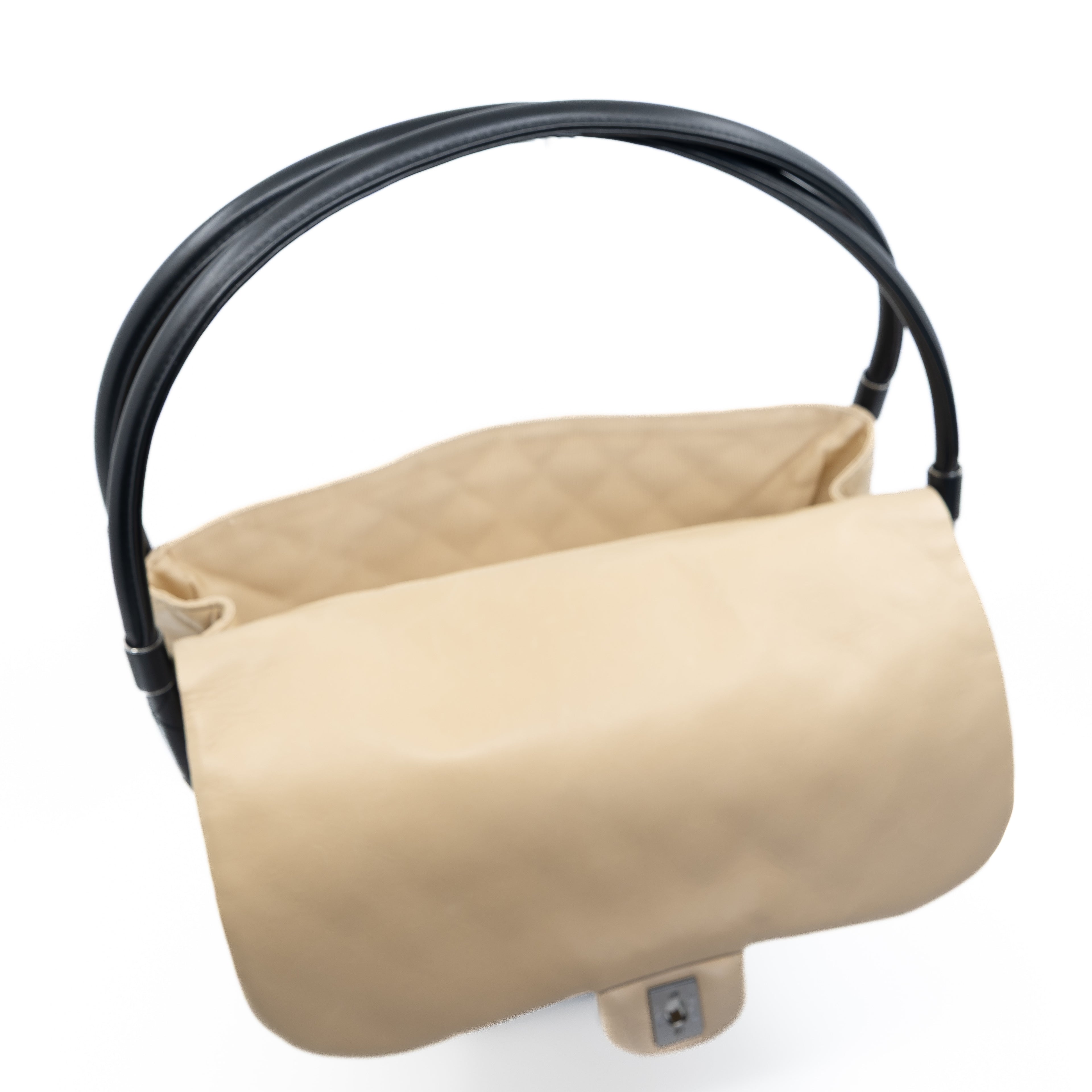 Hula Hoop Shoulder Bag Nude & Black Lambskin