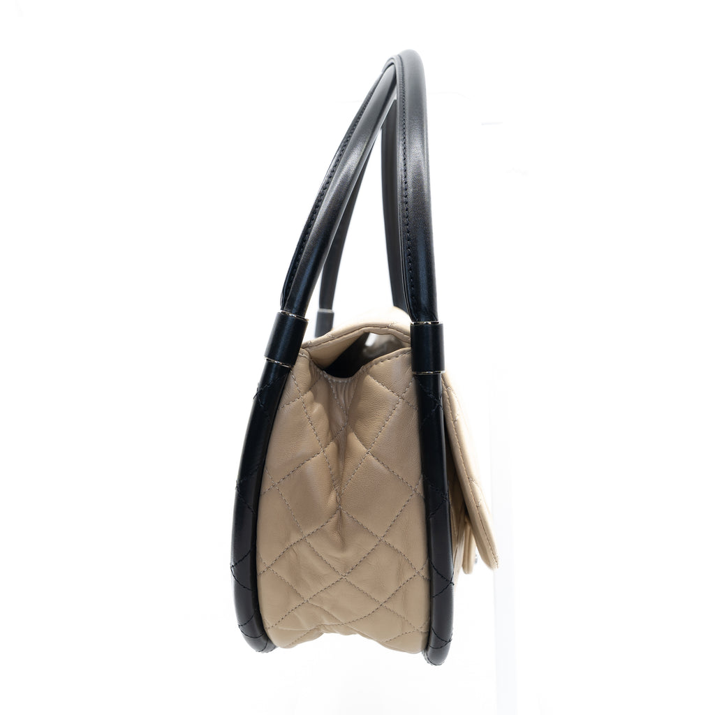 Hula Hoop Shoulder Bag Nude & Black Lambskin