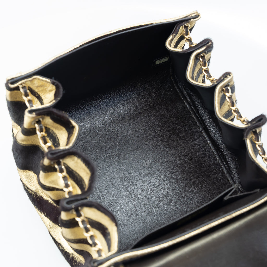 Vintage Pony Hair Reissue Flap Gold & Black Zebra Stripe