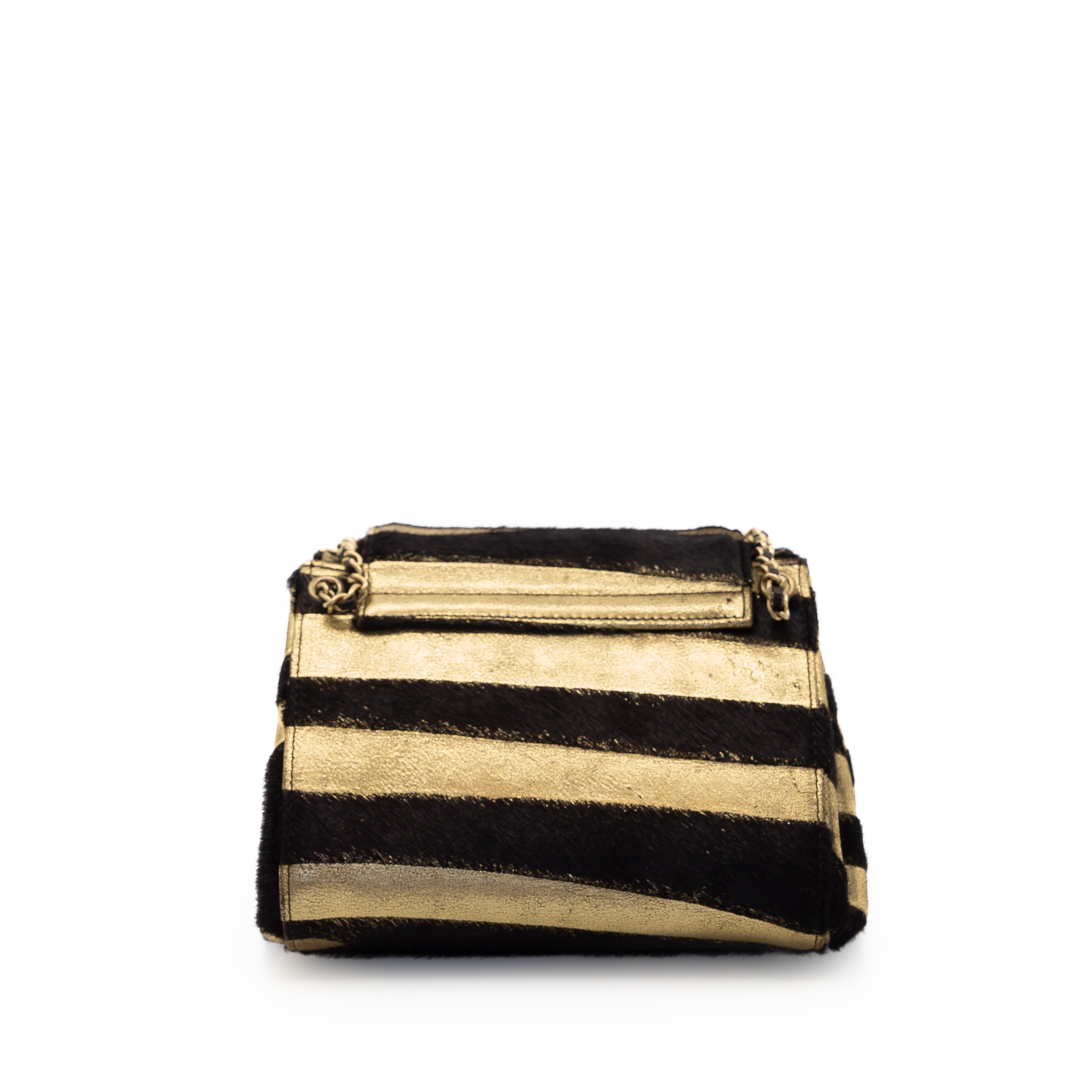 Vintage Pony Hair Reissue Flap Gold & Black Zebra Stripe