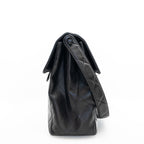 Vintage Double-Sided Black Quilted Lambskin Flap Bag
