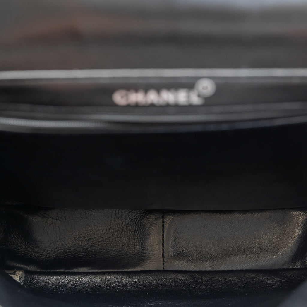 Vintage Double-Sided Black Quilted Lambskin Flap Bag