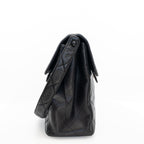 Vintage Double-Sided Black Quilted Lambskin Flap Bag