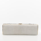 Chanel Black & White Python Frame Clutch