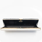 Chanel Black & White Python Frame Clutch