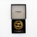 Vintage CC Round Chain Brooch 1996