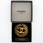 Vintage CC Round Chain Brooch 1996