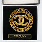 Vintage CC Round Chain Brooch 1996